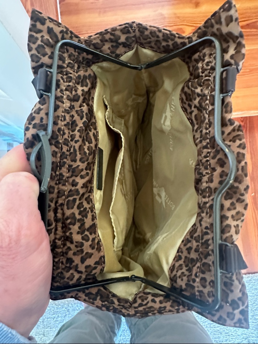 Bottega Veneta Leopard Print Shoulder Tote - Brown and Black - Picture 4 of 8